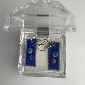 Earrings blue Handcrafted